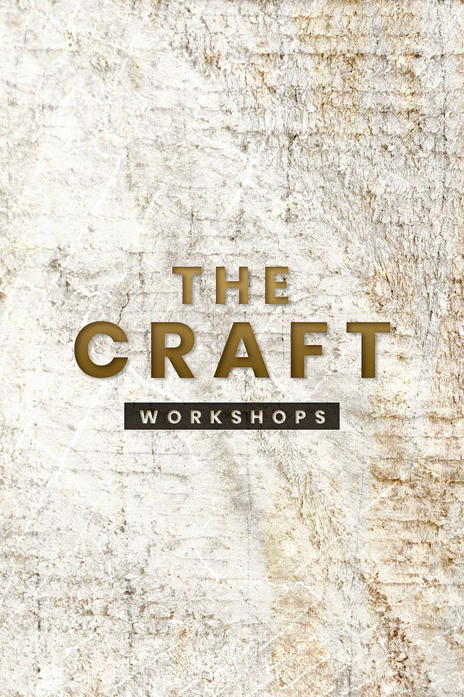 The craft workshops on wooden textured design template