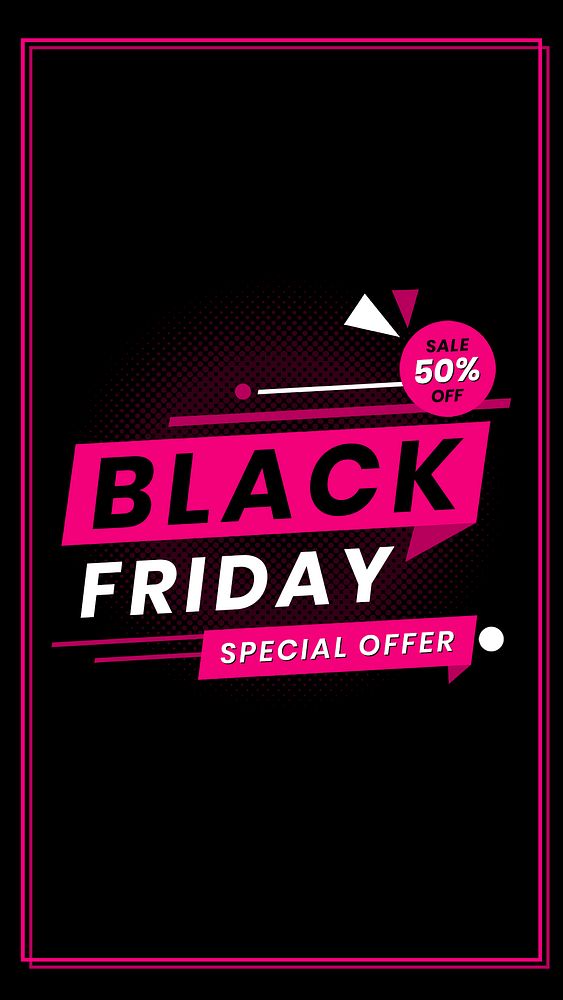Psd sale 50% Black Friday ad promotional banner template bold font