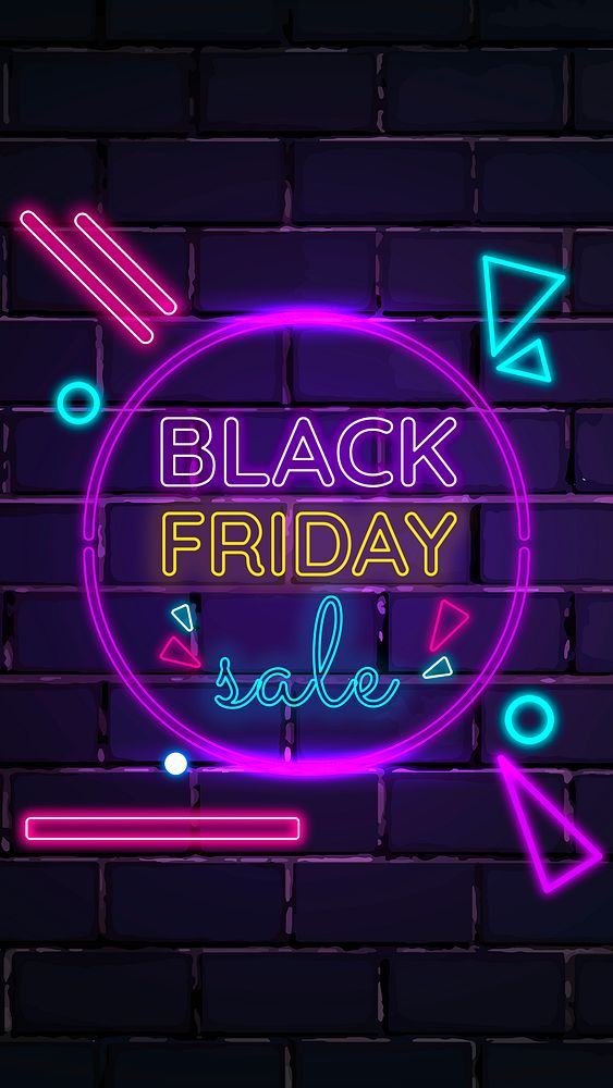 Neon psd Black Friday sale promotion banner template