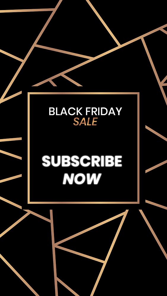 Subscribe now psd Black Friday sale gold mosaic patterned banner