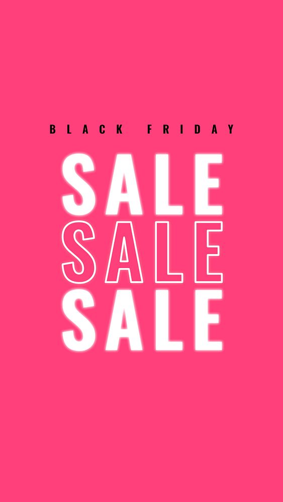 Glowing pink SALE psd Black Friday promotional banner template