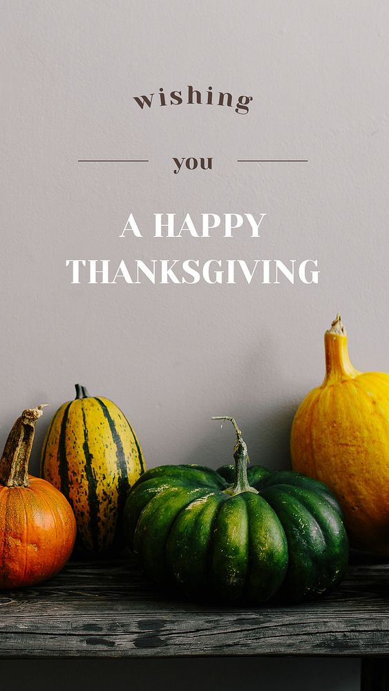 Thanksgiving pumpkin greeting psd template for social media story