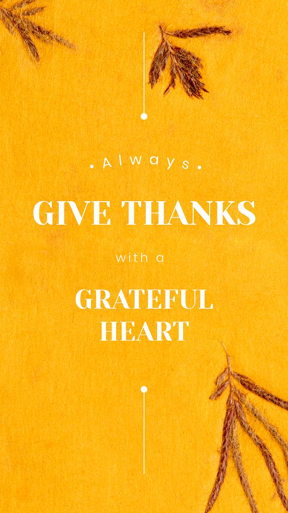 Thanksgiving greeting message template psd yellow social media story