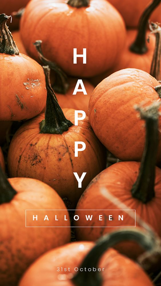 Happy Halloween greeting psd template for social media story