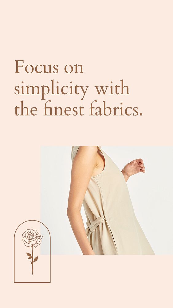 Feminine social media template psd simplicity with finest fabrics