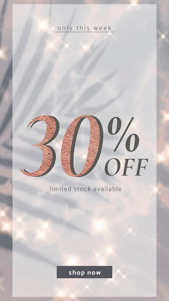 30% off sale template psd for social media story post
