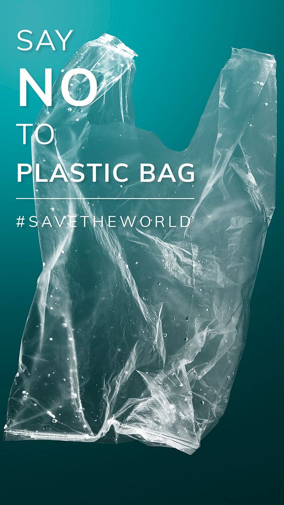 Save the world template psd say no to plastic bag social media post