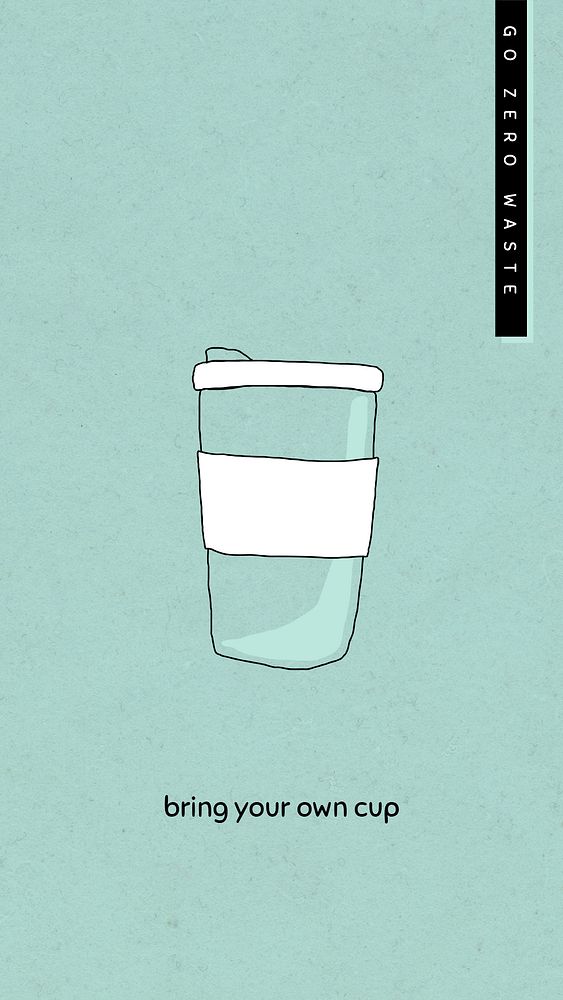 Reusable cup psd social media story template