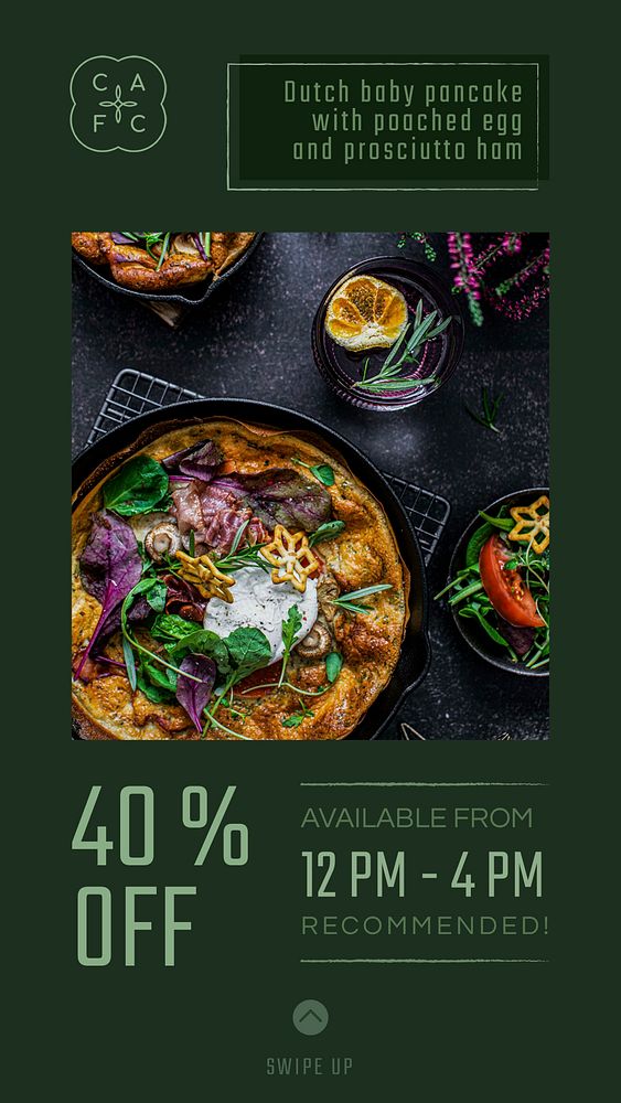 Restaurant business promotion template psd for social media story