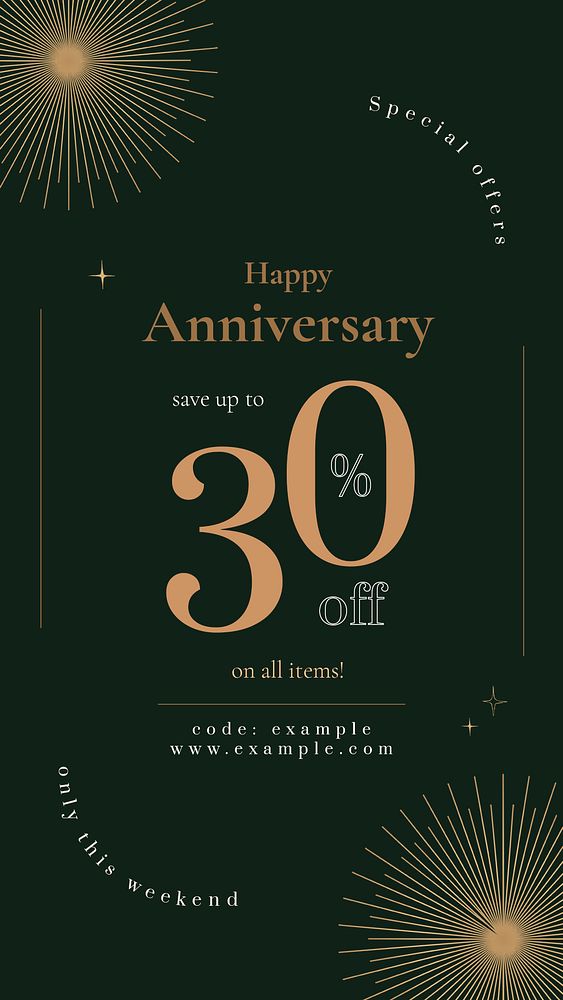 Anniversary sale ad template psd for social media post