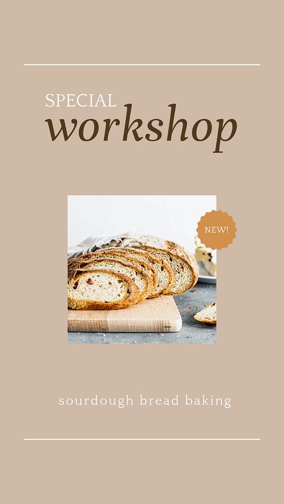 Special workshop psd story template for bakery and cafe marketing