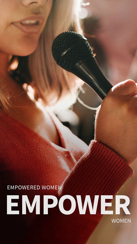 Women empowerment template psd for social media with editable text