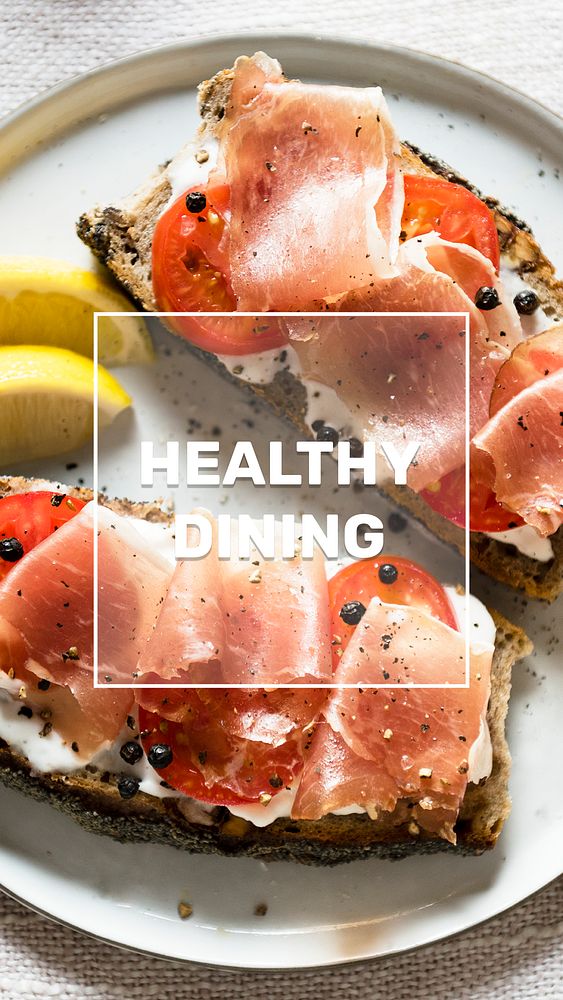 Healthy dining banner template psd