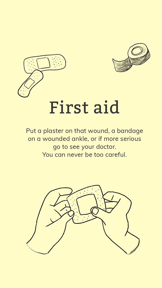 First aid template psd healthcare social media story