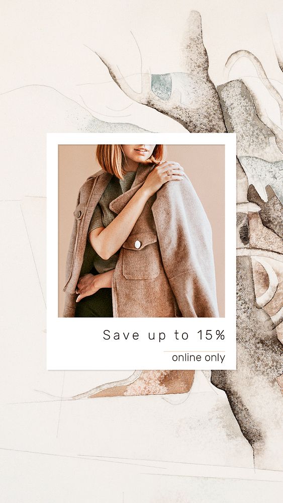 Fashion sale shopping template psd promotional aesthetic social media story