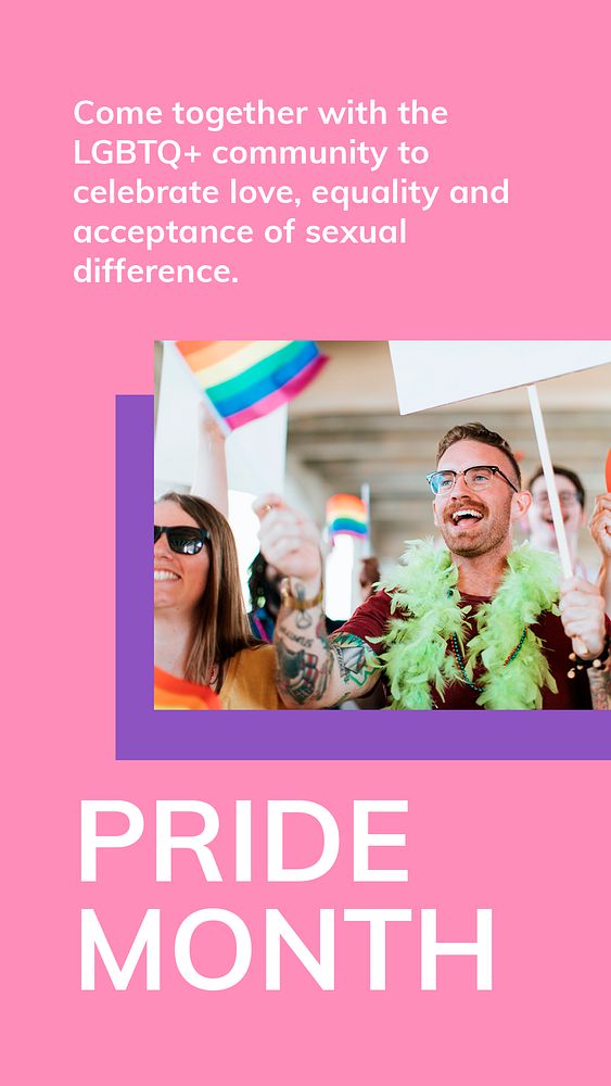 Pride month LGBTQ template psd gay rights support social media story