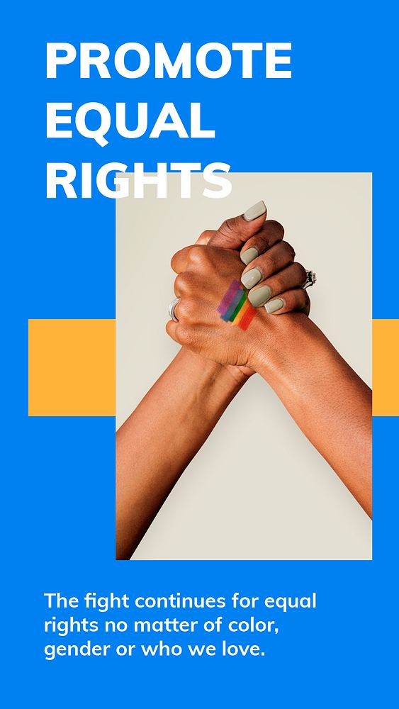 Promote equal rights template psd LGBTQ pride month celebration social media story