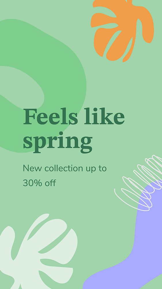 Spring sale template, Instagram story ad vector