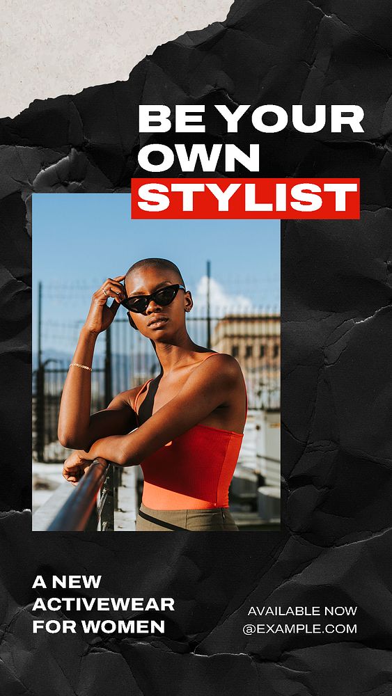 Abstract Instagram story template, fashion business ad psd