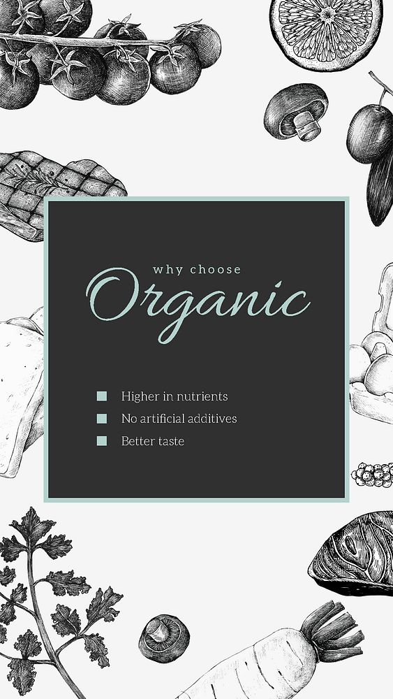 Organic food Instagram story template, healthy lifestyle design psd