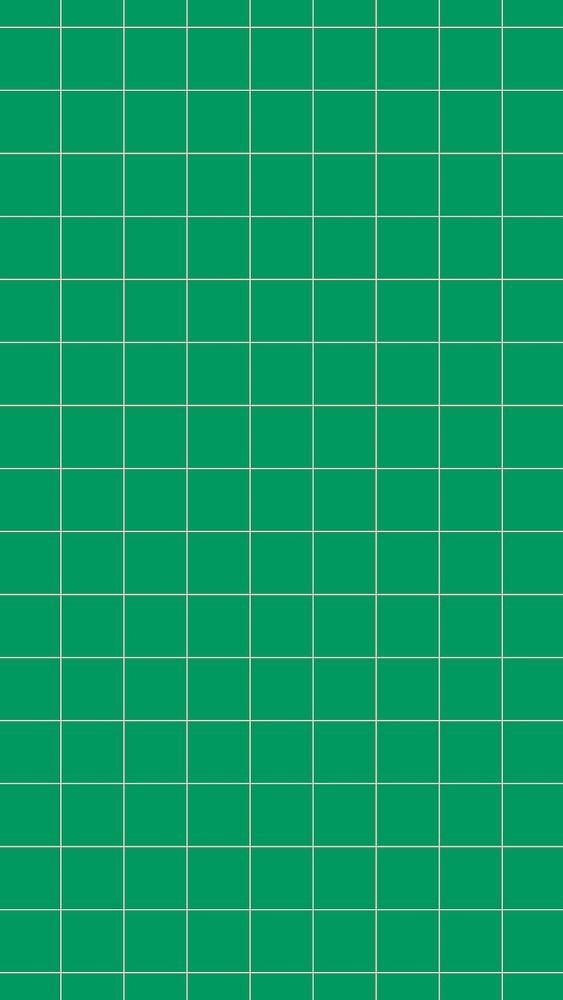 Green grid phone wallpaper, aesthetic design background vector