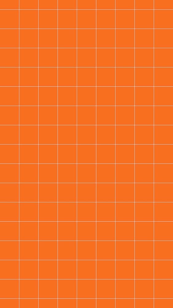 Orange grid mobile wallpaper, aesthetic design background vector