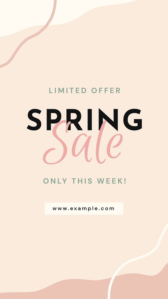 Spring sale template, seasonal social media ad vector