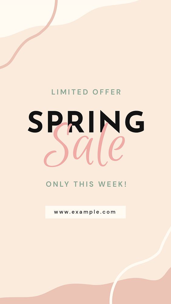 Spring sale template, seasonal social media ad psd