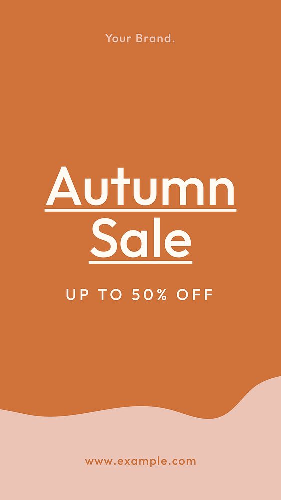 Autumn sale Instagram story template, orange simple design vector