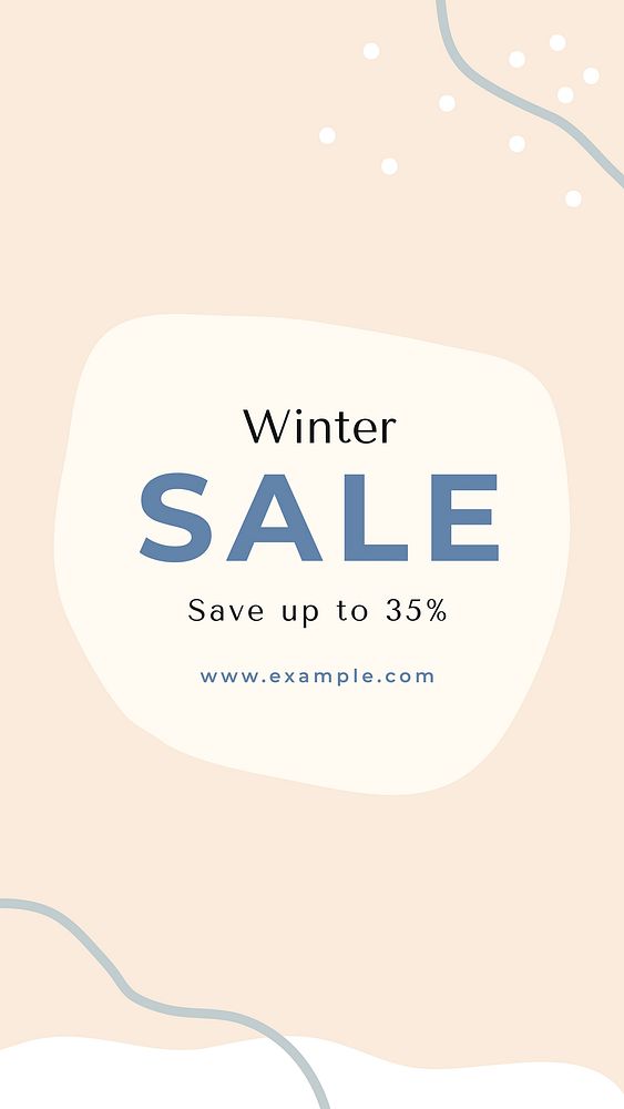 Winter sale template, seasonal social media ad vector