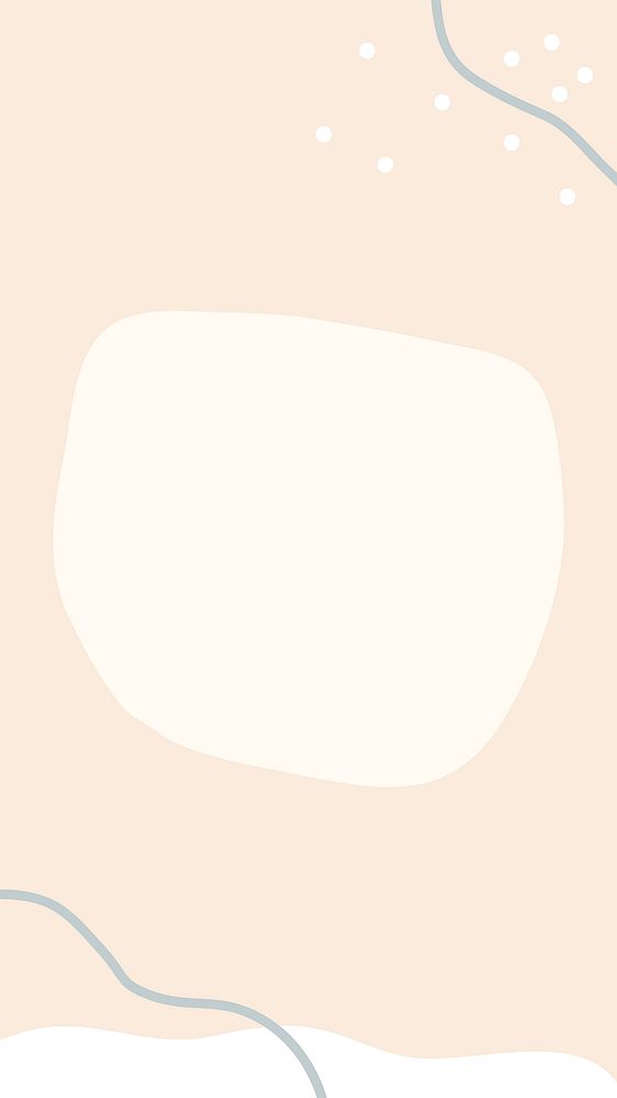 Cute memphis iPhone wallpaper, circle frame, beige background