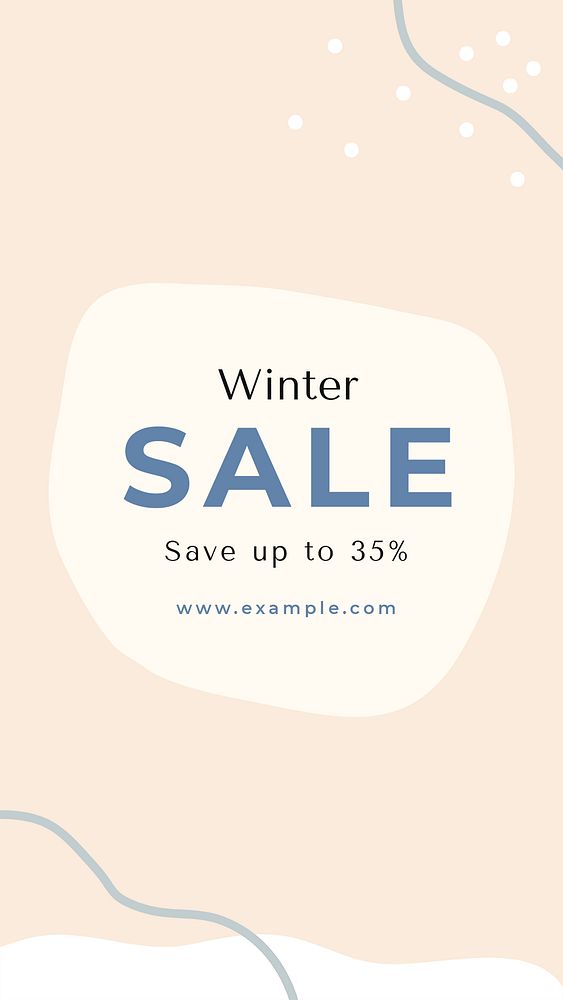 Winter sale template, seasonal social media ad psd