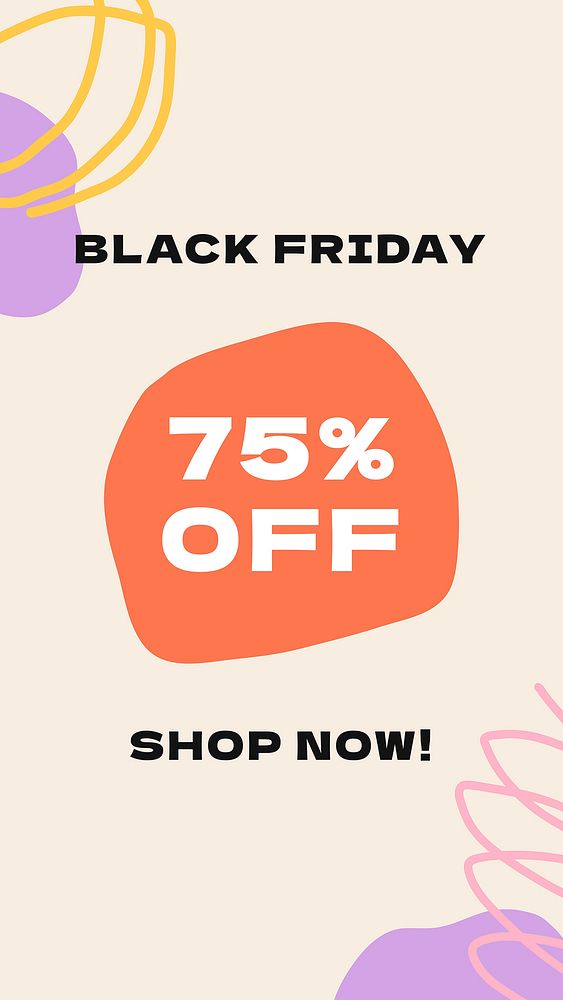 Black Friday sale template, Instagram story advertisement vector