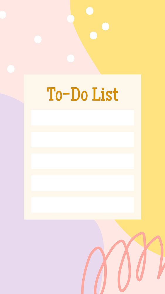 Abstract memphis to-do list template, colorful Instagram story vector