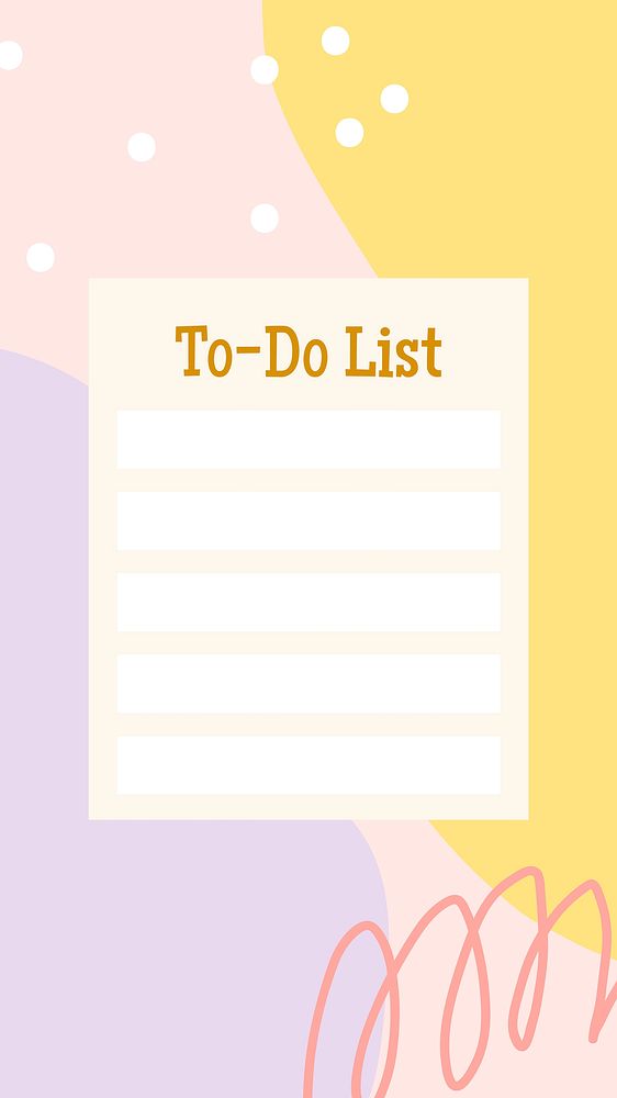 To-do list Instagram story, abstract memphis in colorful design