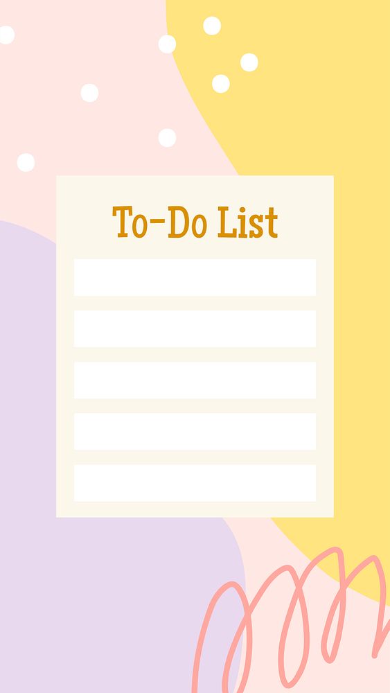 Abstract memphis to-do list template, colorful Instagram story psd