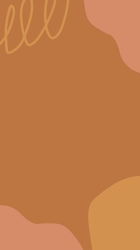 Abstract brown mobile wallpaper, memphis border background
