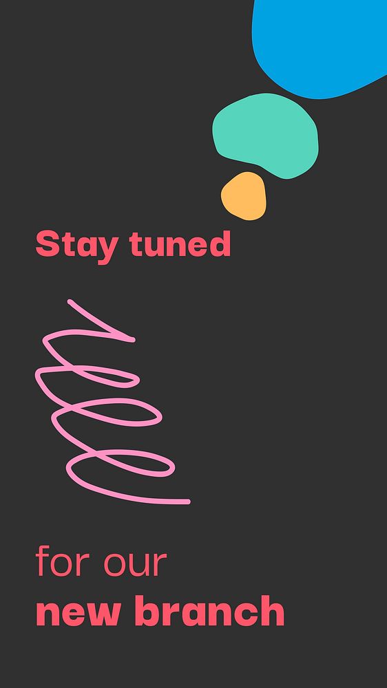 Stay tuned business template, memphis doodle design vector