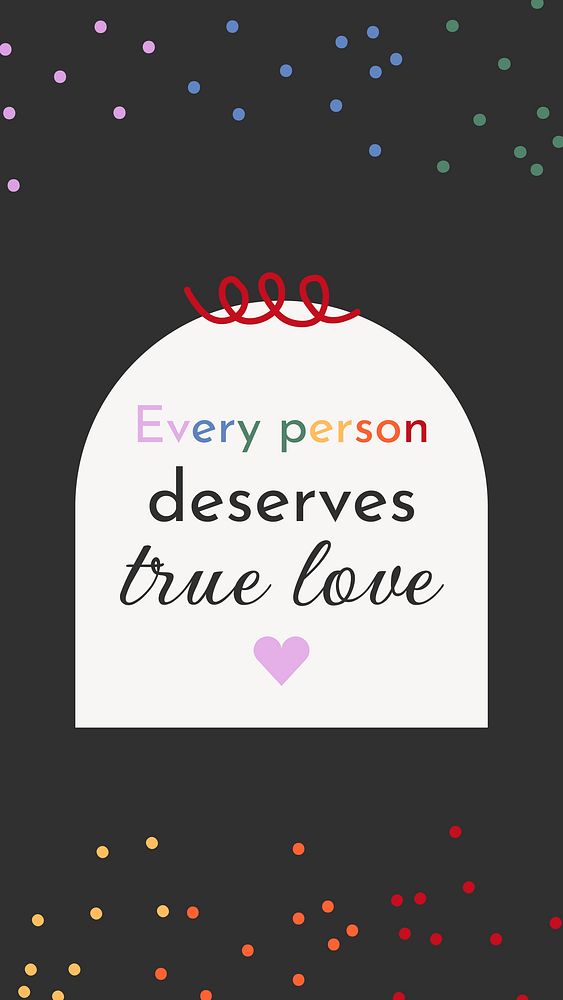 LGBT love quote story template, colorful polka dot design vector