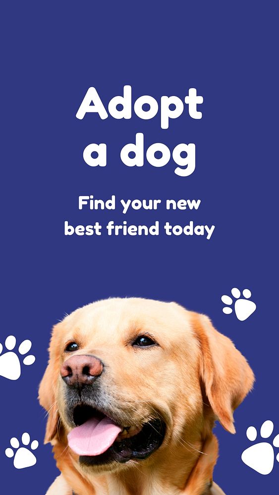 Pet shelter Facebook story template for social media advertisement vector