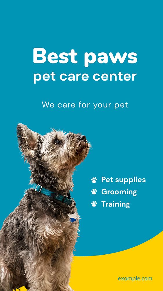 Pet care Facebook story template for social media advertisement psd