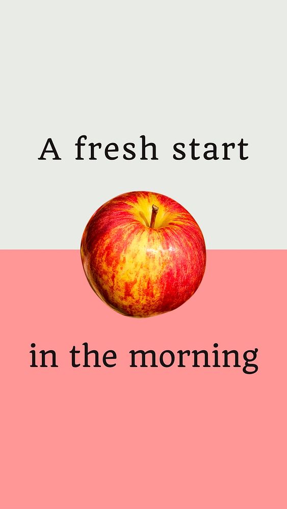 Apple fruit Facebook story template, aesthetic food design vector
