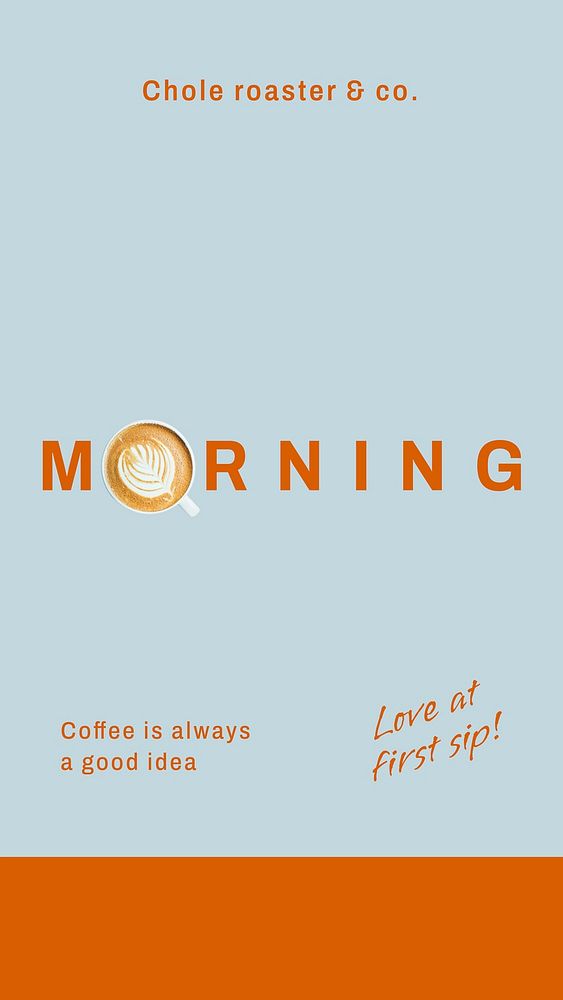 Morning coffee Instagram story template, aesthetic food design vector