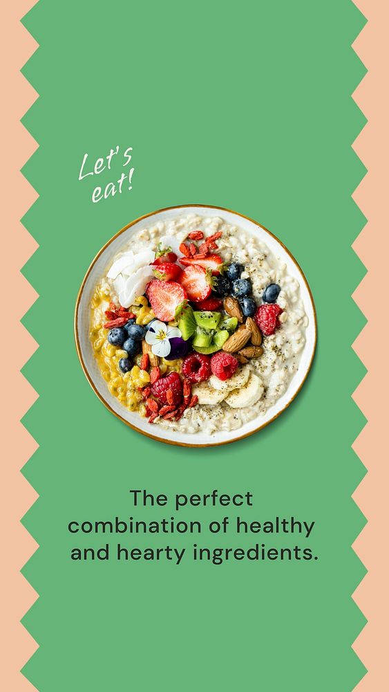 Healthy food Facebook story template, breakfast design vector