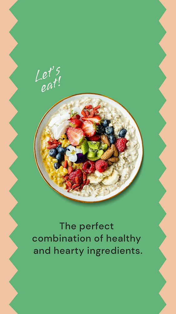Healthy food Instagram story template, aesthetic breakfast design psd