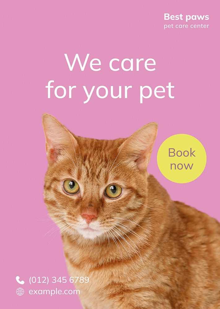 Pet shop poster template for social media advertisement vector