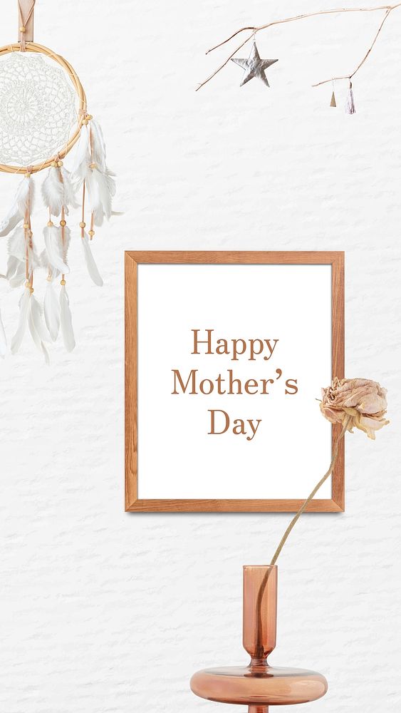 Aesthetic Instagram story template, mother's day celebration vector