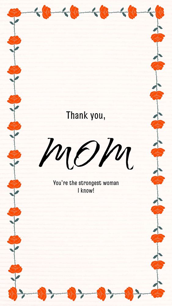 Floral mother's day template, Instagram story greeting vector