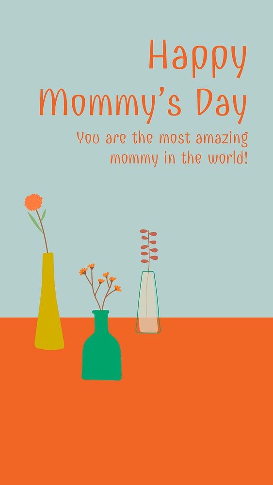 Cute mother's day template, floral Instagram story psd