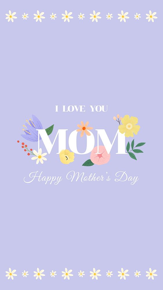 Aesthetic flower greeting template, mother's day celebration story vector